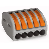 Vezetékösszekötő oldható 32A/400V leágazás 5x 0.8-4mm2 szürke WAGO