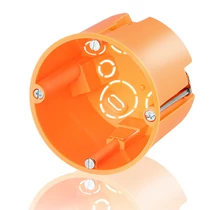 Gipszkarton szerelvénydoboz mély 1-es kerek 68mm-átmérő narancs műanyag csavarral E117 F-TRONIC