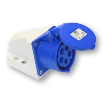 Ipari dugalj falra szerelhető 3P+N+E 16A 230V(50+60Hz) kék IP44 műanyag 9h-pozíció csavaros PCE