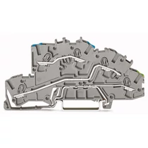 Átvezető sorkapocs 3-szintes 32A 0.75-2.5mm2/érvéghüvely szürke rugószorításos/ WAGO