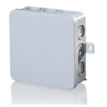 Kötődoboz falonkívüli 100mmx 100mmx 40mm szürke műanyag IP54 12 kábel/cső E114 F-TRONIC