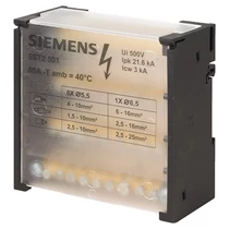 Sorkapocssín elosztóblokk 4P 6..16mm2/8x4…10mm2 DIN-sínre lapos 80A 5ST SIEMENS