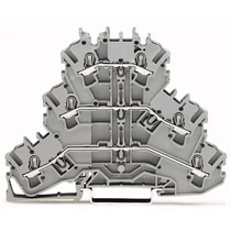 Átvezető sorkapocs 3-szintes 24A 0.75-2.5mm2/érvéghüvely szürke rugószorításos/ WAGO