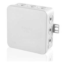 Kötődoboz falonkívüli 85mmx 85mmx 40mm szürke műanyag IP54 15 kábel/cső E113 F-TRONIC
