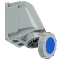 Ipari dugalj falra szerelhető 2P+E 63A 230V(50+60Hz) kék IP67 műanyag 6h-pozíció csavaros PCE