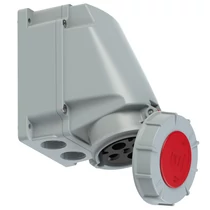 Ipari dugalj falra szerelhető 3P+E+PilotKontakt 63A 400V(50+60Hz) piros IP67 műanyag csavaros PCE