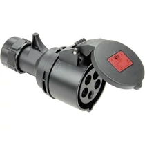 Ipari dugalj lengő 3P+N+E 32A 5P 400V(50+60Hz) piros egyenes IP44 műanyag 6h-pozíció Shark PCE