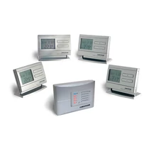RF szobatermosztát programozható LCD +2xAA1,5V-elem +vevő digitális 5-40°C 6A 230V fehér QUANTRAX