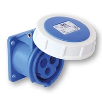 Ipari dugalj beépíthető 32A 3P 230V(50+60Hz) kék egyenes IP67 műanyag 6h-pozíció csavaros PCE