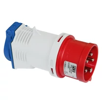 Dugaszoló elosztóadapter 16A/230V 1x16A2P+E/230V műanyag hordozható IP44 szürke PCE