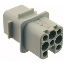 Ipari csatlakozó betét anya 7P 10A 250V krimpelt hüvely termoplaszt-betét Han 7D-BU-C HARTING