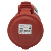 Ipari dugalj lengő 3P+N+E 16A 5P 380-415V(50+60Hz) piros egyenes IP44 műanyag P17 Tempra LEGRAND