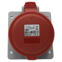 Ipari dugalj beépíthető 32A 5P 400V(50+60Hz) piros egyenes P17 Tempra PRO Dafbe-324k06 m LEGRAND