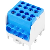 Fővezetéki leágazókapocs 130/100A Cu/Al csavaros kék 2x25+6x16mm2 1-pólus HLAK 25-1/6 M2 Pollmann