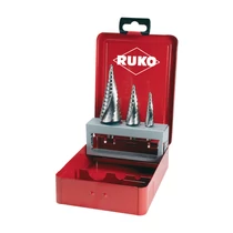 Lépcsősfúró készlet 3-darabos 4-12mm/4-20mm/4-30mm HSS RUKO