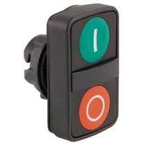 Kettős nyomógombfej műanyag d22 I/O lapos piros/zöld téglalap visszaugró Harmony XB5 Schneider
