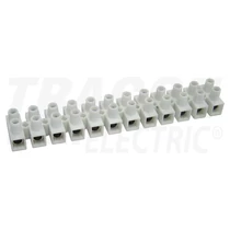 Sorkapocssáv darabolható 12P 16A 450V termoplaszt 2,5mm2/sokerű 2,5mm2/tömör fehér TRACON
