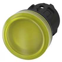 Jelzőlámpa fej kerek sárga lapos 1-lámpa 22.3mm-átmérő IP67 3SU SIEMENS