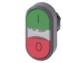 3SU1030-3AB42-0AK0 Kettős nyomógombfej műanyag d22 I/O piros/zöld ovális 3SU SIEMENS