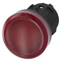 Jelzőlámpa fej kerek piros lapos 1-lámpa 22.3mm-átmérő IP67 3SU SIEMENS