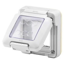 COMBI SYSTEM vízmentes csapfedél szürke gumimembrános IP55 2 modulos (HT dugaljhoz is) GW27401