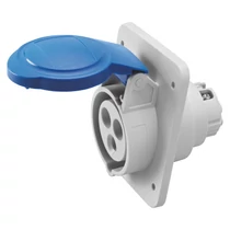 Ipari dugalj beépíthető 2P+E 3P 230V(50+60Hz) kék ferde 16A IP44 műanyag csavaros IEC309HP GEWISS