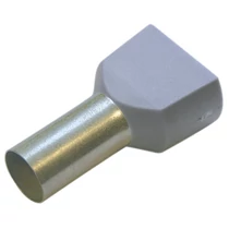 Érvéghüvely szigetelt iker 2x 0.75mm2 8mm szürke Haupa