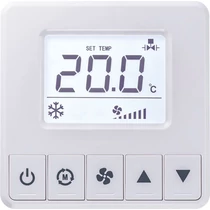 Termosztát FanCoil-hoz 5z ki/be érintk 5gomb LCD/fix felirat 5A/ 250V 1°C- 50°C LCF Thermokon