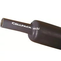 Zsugorcső fekete gyantás 6mm/ 2mm-átmérő 1m 3:1-zsugor közepes falú melegzsugor SRUM Cellpack