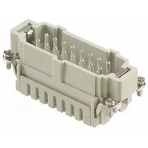 Ipari csatlakozó betét apa 16P 16A 500V rugószorításos csapos Han 16 ES-M HARTING