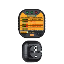 Dugalj teszter +FI-teszt 2P-ellenőrzés 220-250V LED-kijelzés PAN Schukotest FI Pancontrol