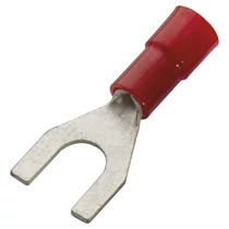 Villás saru DIN 46237 0.5-1,0mm2 4M/csavar villás-alakú PVC piros réz ónozott PV4 Haupa