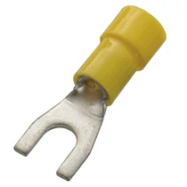 Villás saru DIN 46237 4-6,0mm2 5M/csavar villás-alakú PVC sárga réz ónozott SV5 Haupa