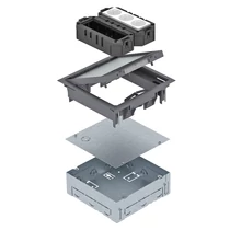 Padlódoboz komplett betonozható +3dugalj poliamid (PA) szürke UDHOME GES4 7011 OBO-BETTERMANN