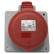 Ipari dugalj beépíthető 16A 5P 400V(50+60Hz) piros egyenes P17 Tempra PRO Dafbe-164k06 LEGRAND