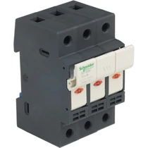 Biztosítós szakaszoló sorolható 32A 3P 10x38mm-betét 690V 3M kalapsínre TeSys DF10 Schneider