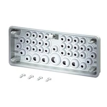 Zárófedél membrános kábelbevezetőkkel 300mmx 25mmx 100mm műanyag szürke Mi FP 38 Hensel