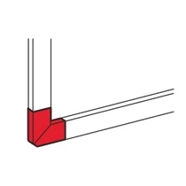 Parapetcsatorna L-idom 195x65-höz emelkedő/süllyedő 90° fényesfehér PVC műanyag DLP LEGRAND