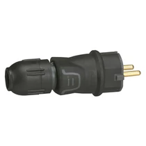 Dugvilla +tömszelence 2P+F 16A egyenes 230V fekete műanyag csavaros IP44 LEGRAND