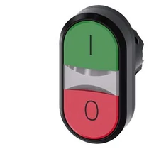 Kettős nyomógombfej műanyag d22 I/O világító piros/zöld ovális 3SU SIEMENS