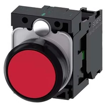 Nyomógomb komplett műa. d22 piros gomba 1z 3SU SIEMENS