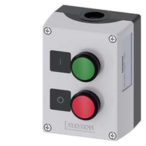 Tokozott vésznyomó O-I piros-zöld 2-pozíció 5-500VAC 5-500VDC szürke műanyag 1-z 1-ny 3SU SIEMENS