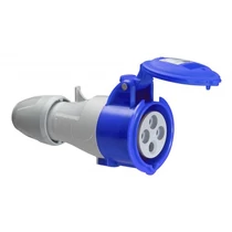 Ipari dugalj lengő 2P+E 16A 3P 200-250V(50+60Hz) kék egyenes IP44 műanyag P17 Tempra LEGRAND