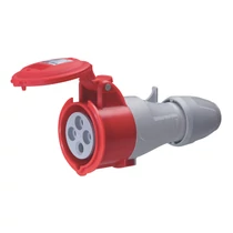 Ipari dugalj lengő 3P+E 32A 4P 380-415V(50+60Hz) piros egyenes IP44 műanyag P17 Tempra LEGRAND