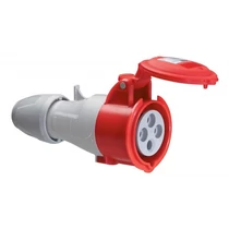 Ipari dugalj lengő 3P+N+E 32A 5P 380-415V(50+60Hz) piros egyenes IP44 műanyag P17 Tempra LEGRAND