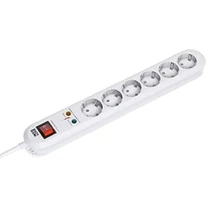 Asztali elosztósor 1.5mm2 1.5m túlfeszvédett 6x2P+E/230V 16A kapcsolós fehér IP20 Smart Bachmann