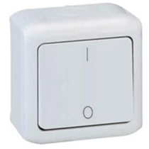 Forix 102 2-pólusú kapcsoló betét komplett házban szürke falonkívüli csavaros IP44 1- LEGRAND