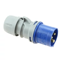 Ipari dugvilla lengő 2P+E 16A 3P 230V(50+60Hz) kék IP44 műanyag 6h-pozíció Turbo Shark PCE
