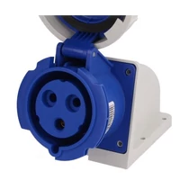 Ipari dugalj falra szerelhető 2P+E 32A 230V(50+60Hz) kék IP67 műanyag 6h-pozíció csavaros PCE