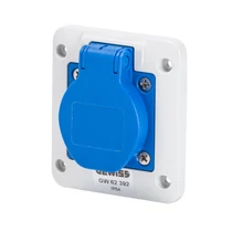 Ipari dugalj beépíthető 2P+E 16A 2P 230V műanyag kék egyenes csavaros IP54 IEC309HP GEWISS